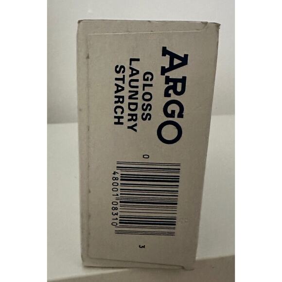 Vintage Argo New Old Stock Powdered Gloss Laundry Starch 16 oz Blue Box Full - Picture 7 of 7